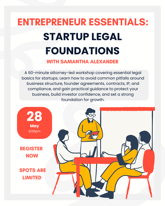 Startup Legal Foundations w/ Attorney Samantha Alexander (Thurs. 5/28 @ 6pm)