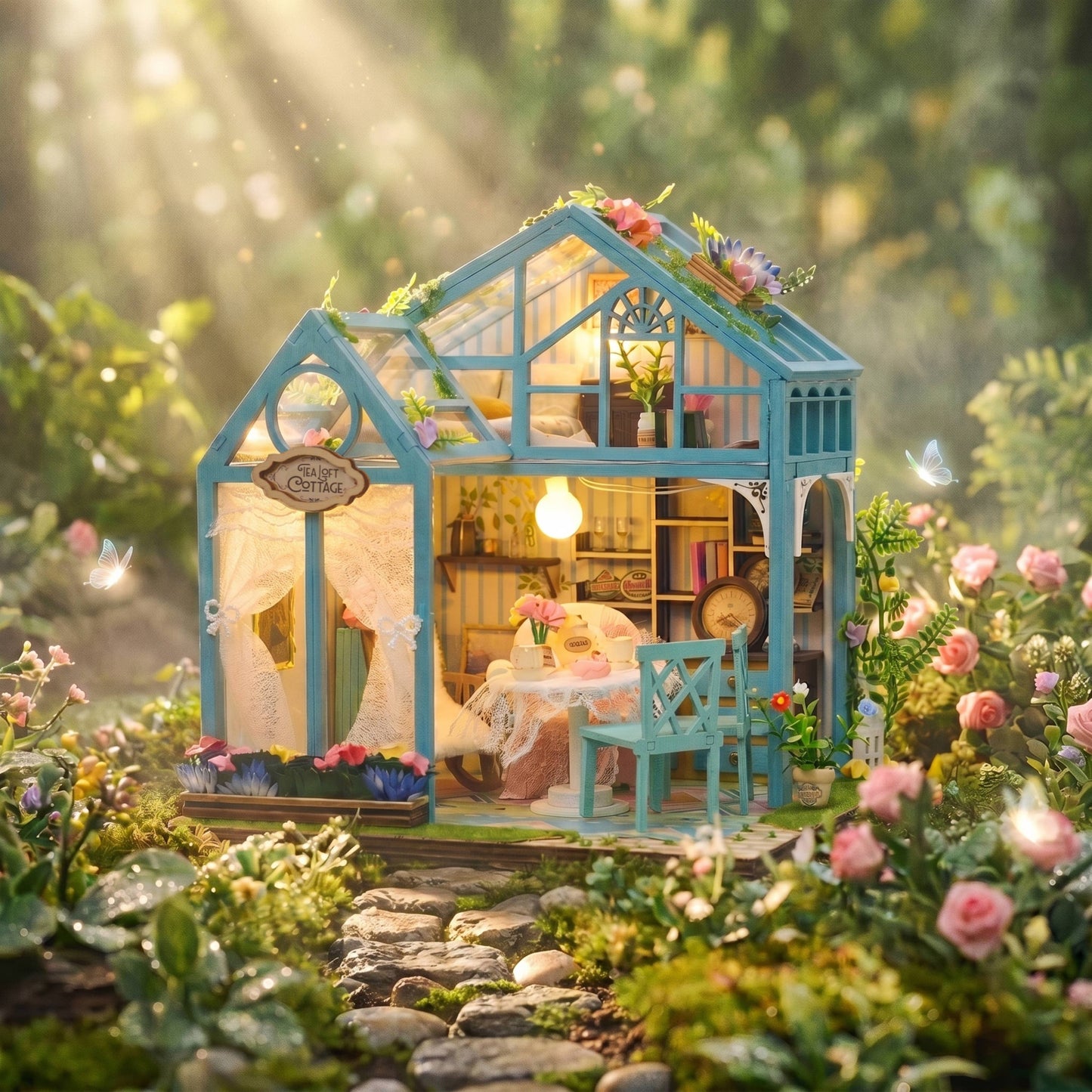 DIY Miniature House Kit: Tea Loft Cottage
