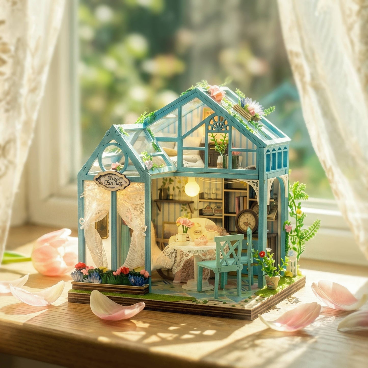 DIY Miniature House Kit: Tea Loft Cottage