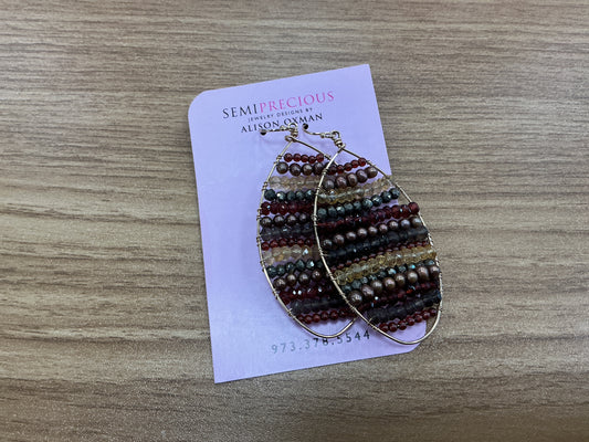 Multi-stone Strung Oval Earrings