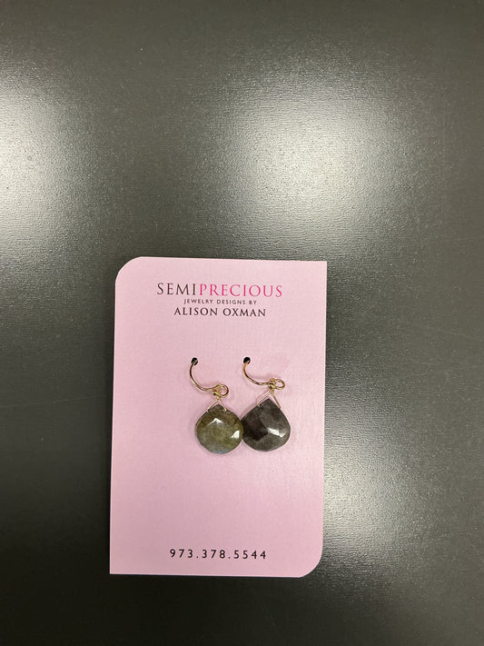 Labradorite Heart Earrings