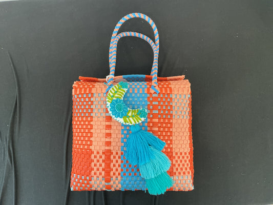 Woven Picnic Bags w/ Hanging Charm (Small)