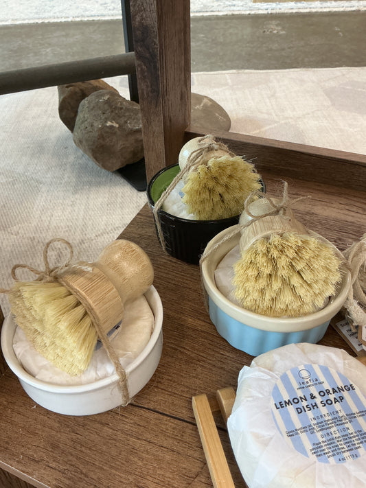 Solid Dish Soap w/ Bamboo brush