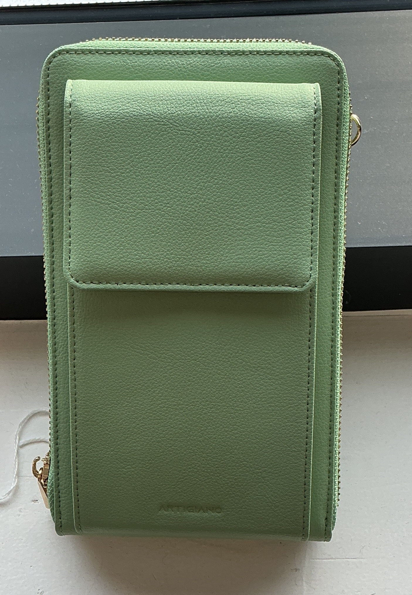 Apple Leather Phone Holder Bag (Green)