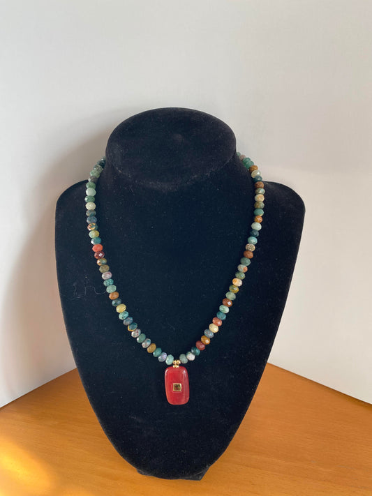Stone with Charm 1 Necklace